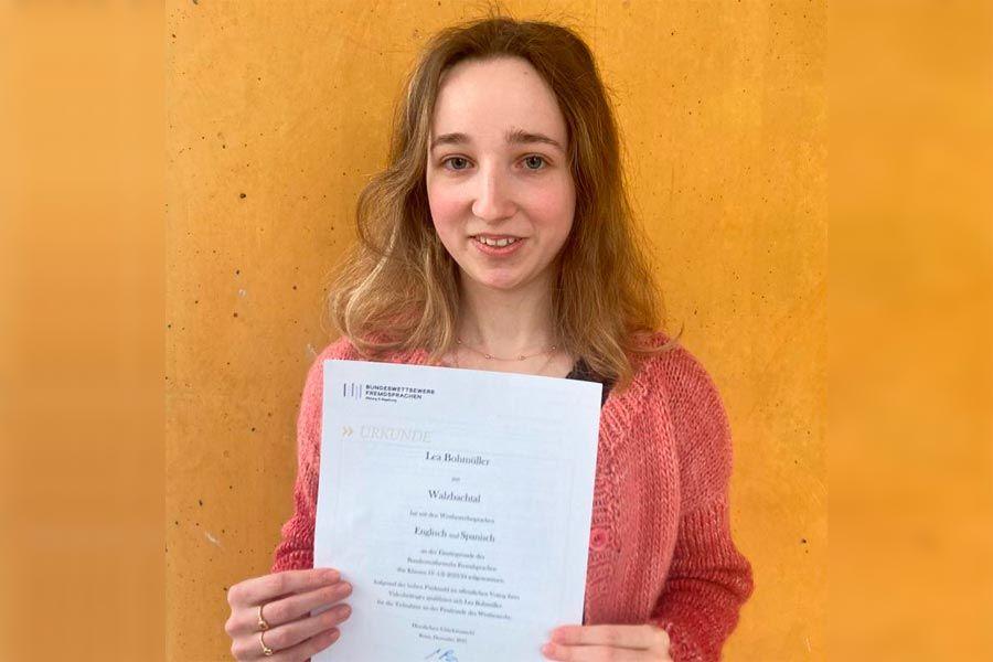 Lea im Bundeswettbewerb Fremdsprachen 2024