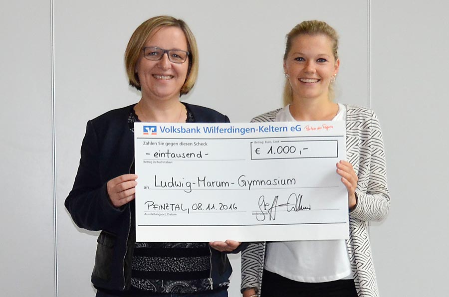 Spende Volksbank Wilferdingen Keltern 2016